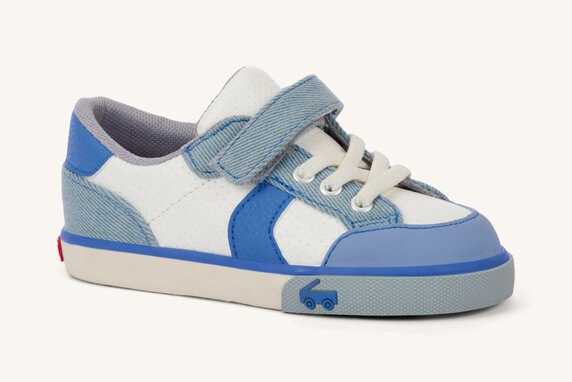 Connor White/Washed Denim