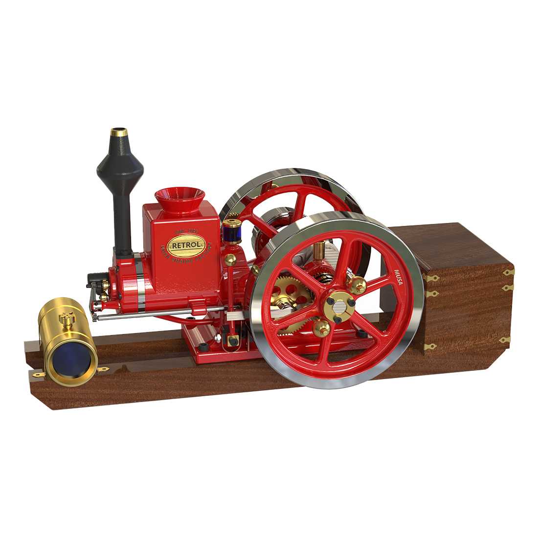 RETROL HM-01 7cc Antique Hit and Miss Engine 4-stroke Stationary Engine Horizontal IC Engine Model That Works