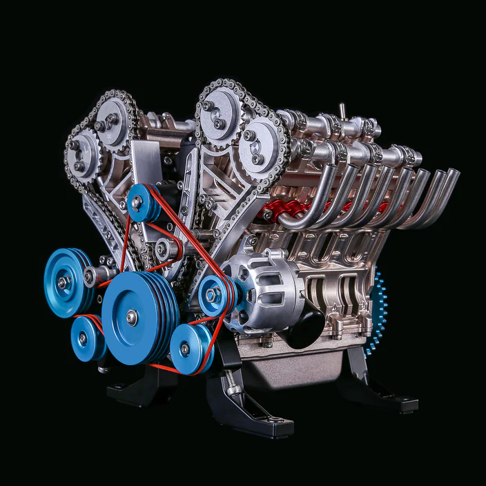 V8 Engine Model Kit that Works - Build Your Own V8 Engine - TECHING 1: 3 Full Metal V8 Car Engine Model Kit 