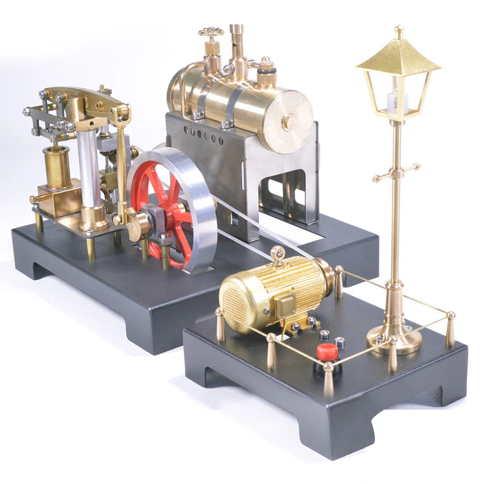 RETROL Full Metal Beam Engine Steam Engine Model Kit with Horizontal Boiler with Centrifugal Regulator Flyball