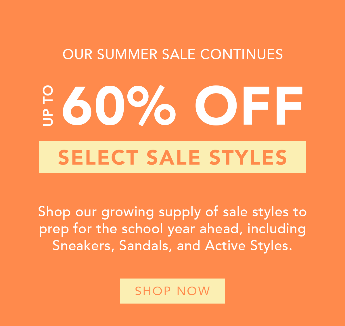 Up to 60% Off Select Summer Styles