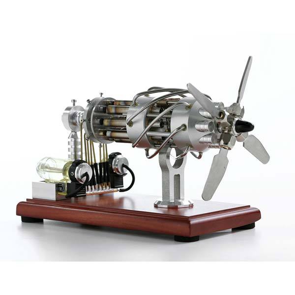 16 Cylinder Stirling Engine Double Tank Gas Powered Motor Stirling Engine Model Toy