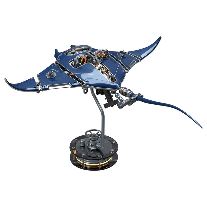 Manta Ray Mechanical Marine Biological 3D Metal Assembly Model 