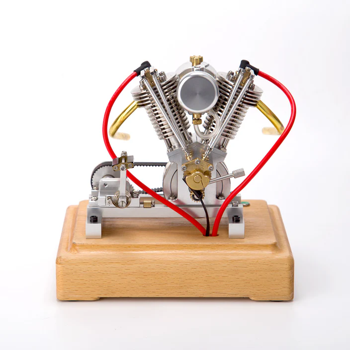 MUSA Hoglet V-twin Engine Mini 4-Stroke V2 Gasoline Engine Internal Combustion Model Realistic RTR Version Motorcycle Kickstart