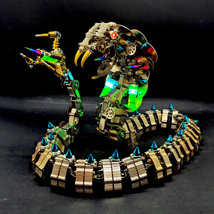 3D Metal DIY Mechanical Cobra Snake Model Realistic Mechanical Kit Creative Gift