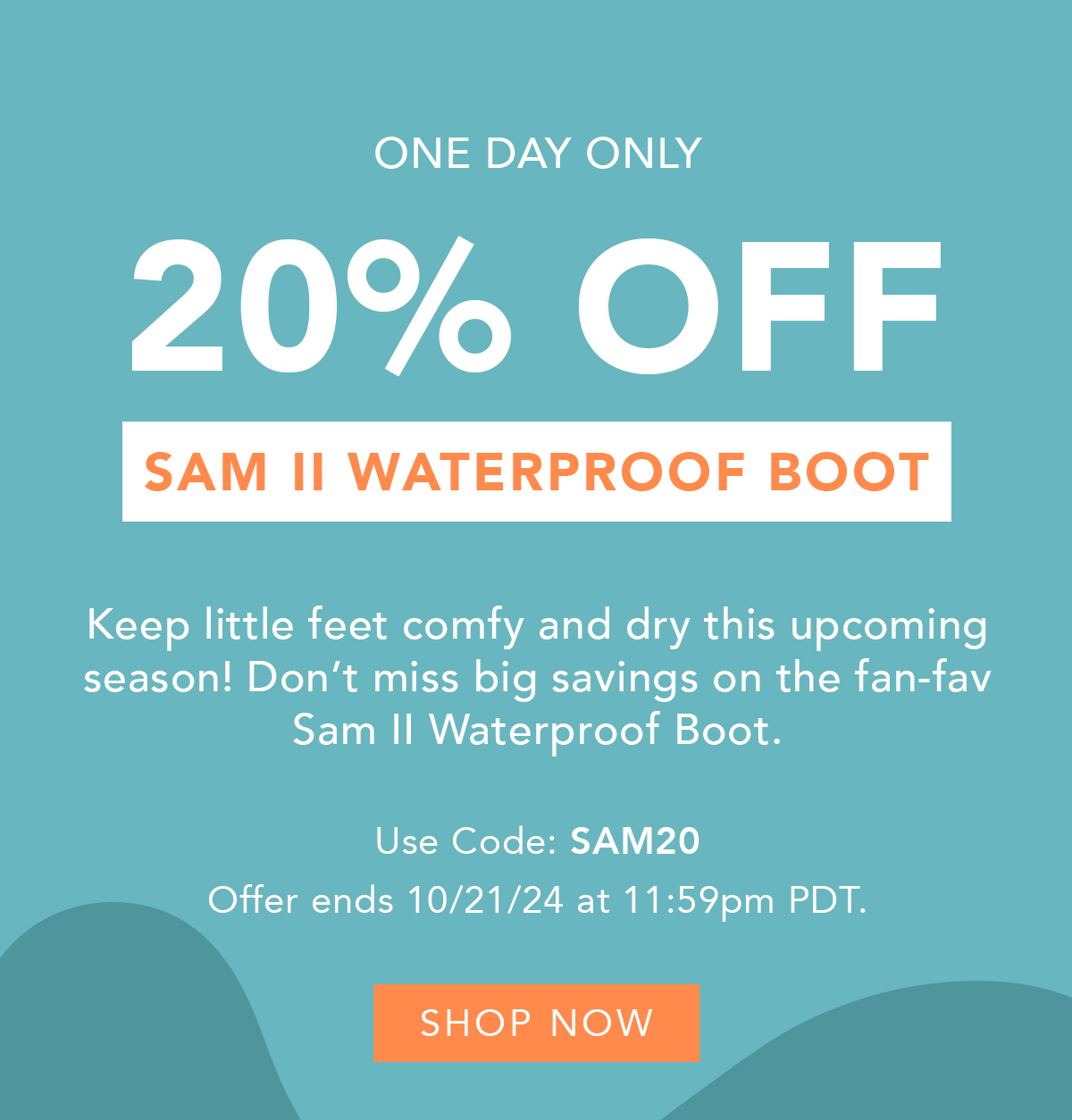 20% Off One Day Only!