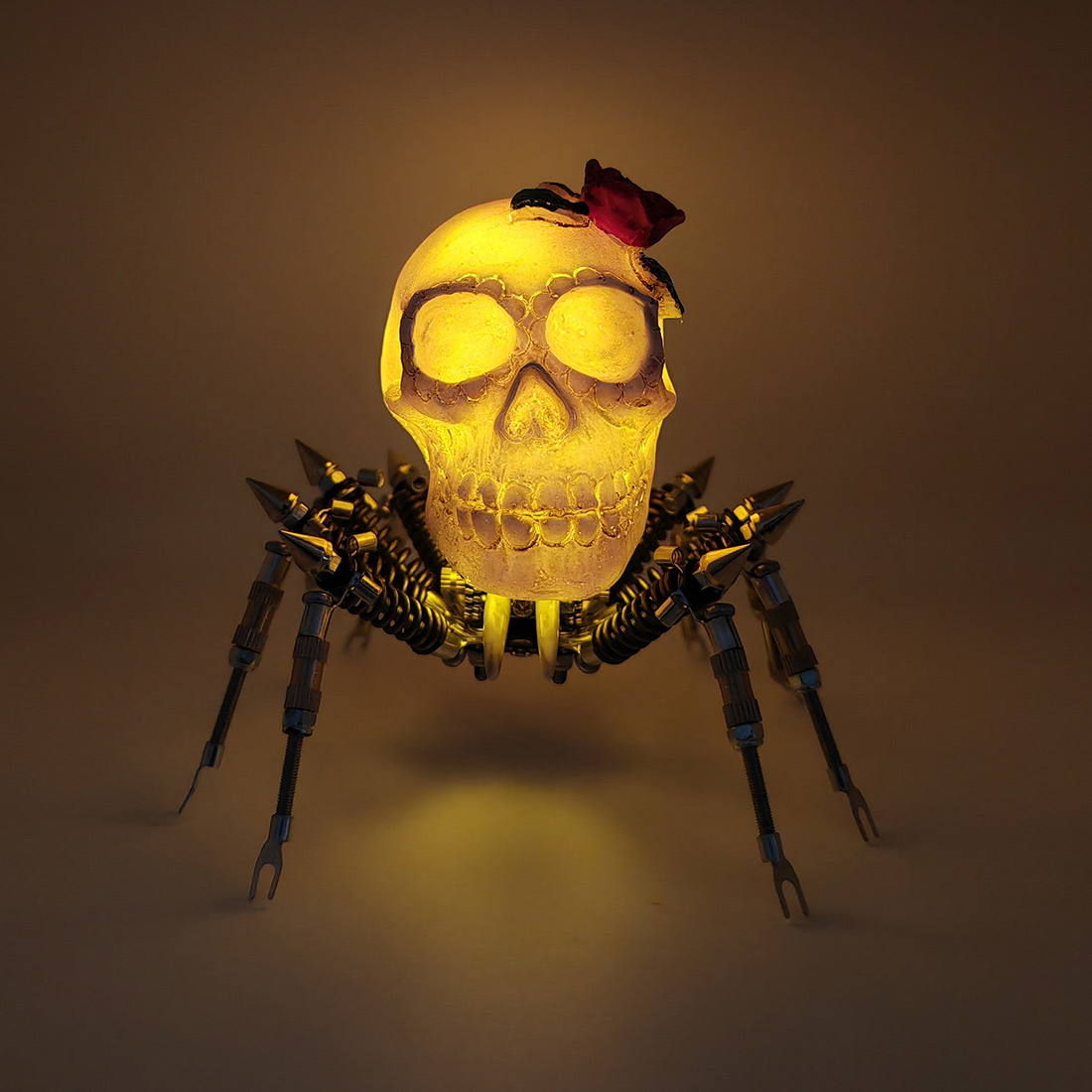 3D Metal Skull Spider Night Light Assembly Model Kit