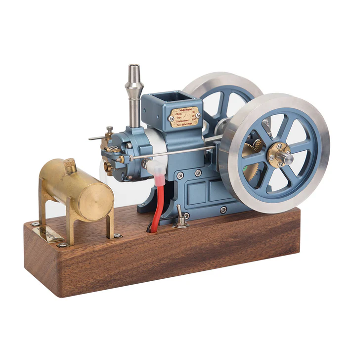 Hit and Miss Engine that Works - ENJOMOR 6cc Antique 4-Stroke Gas IC Engine Green Horizontal Stationary Engine with Ignition Device and Stand