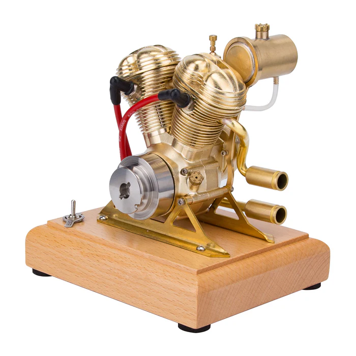 R28 4.3CC Mini OHV V-Twin V2 Engine Double-cylinder Four-stroke Motorcycle Gasoline IC Engine Model