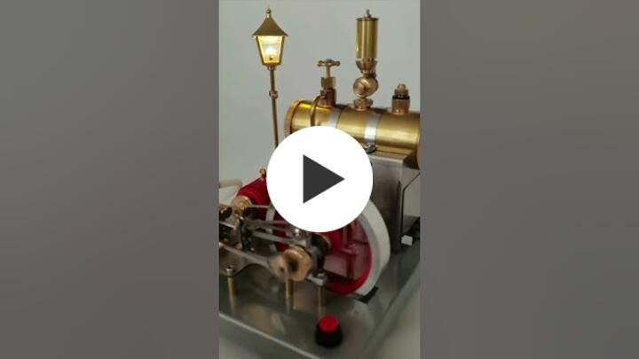 RETROL SE-02 Full Metal Stationary Steam Engine Model and Boiler Model Kit with Generator and Street Lamp