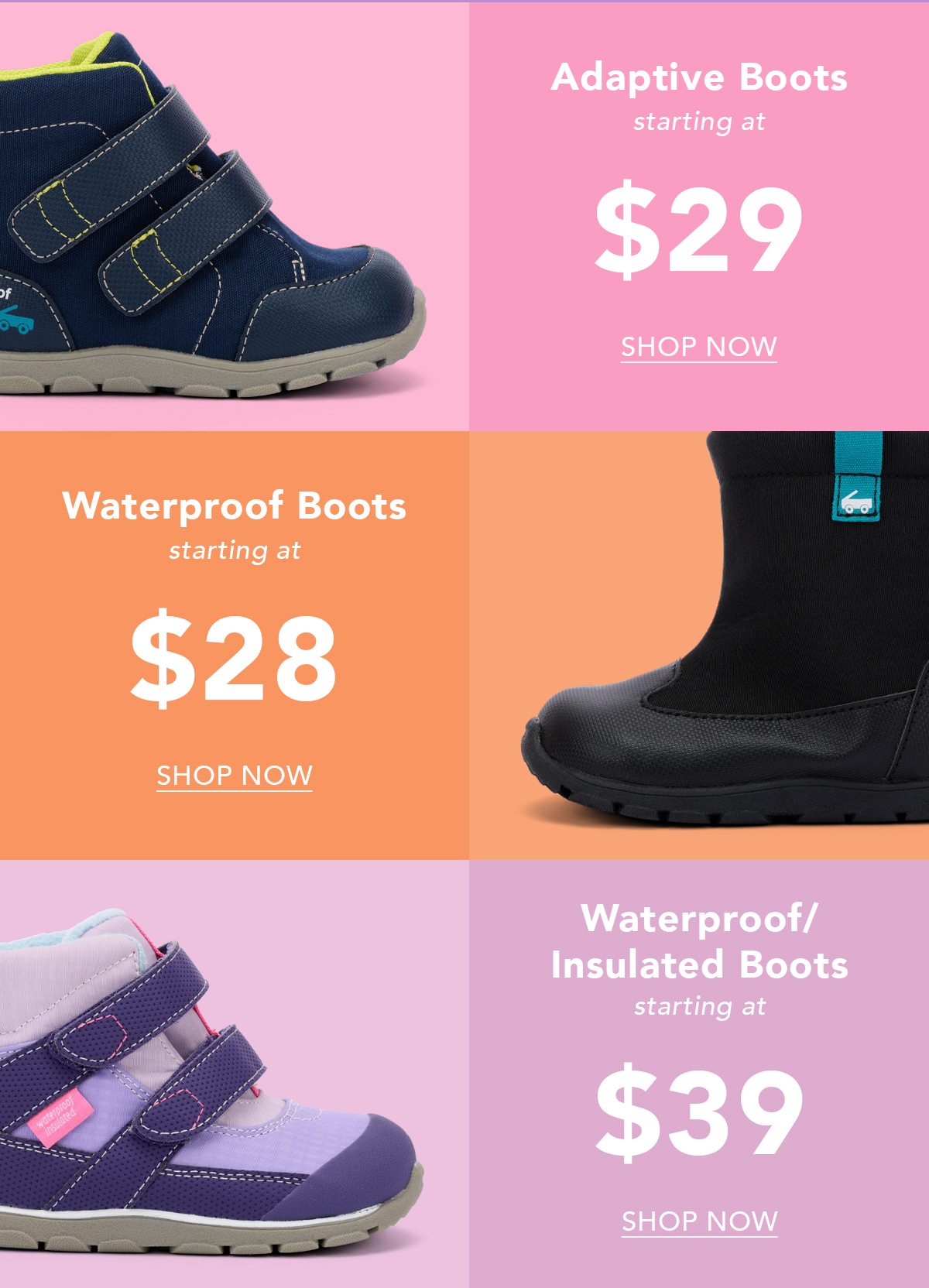 Boots starting at $28