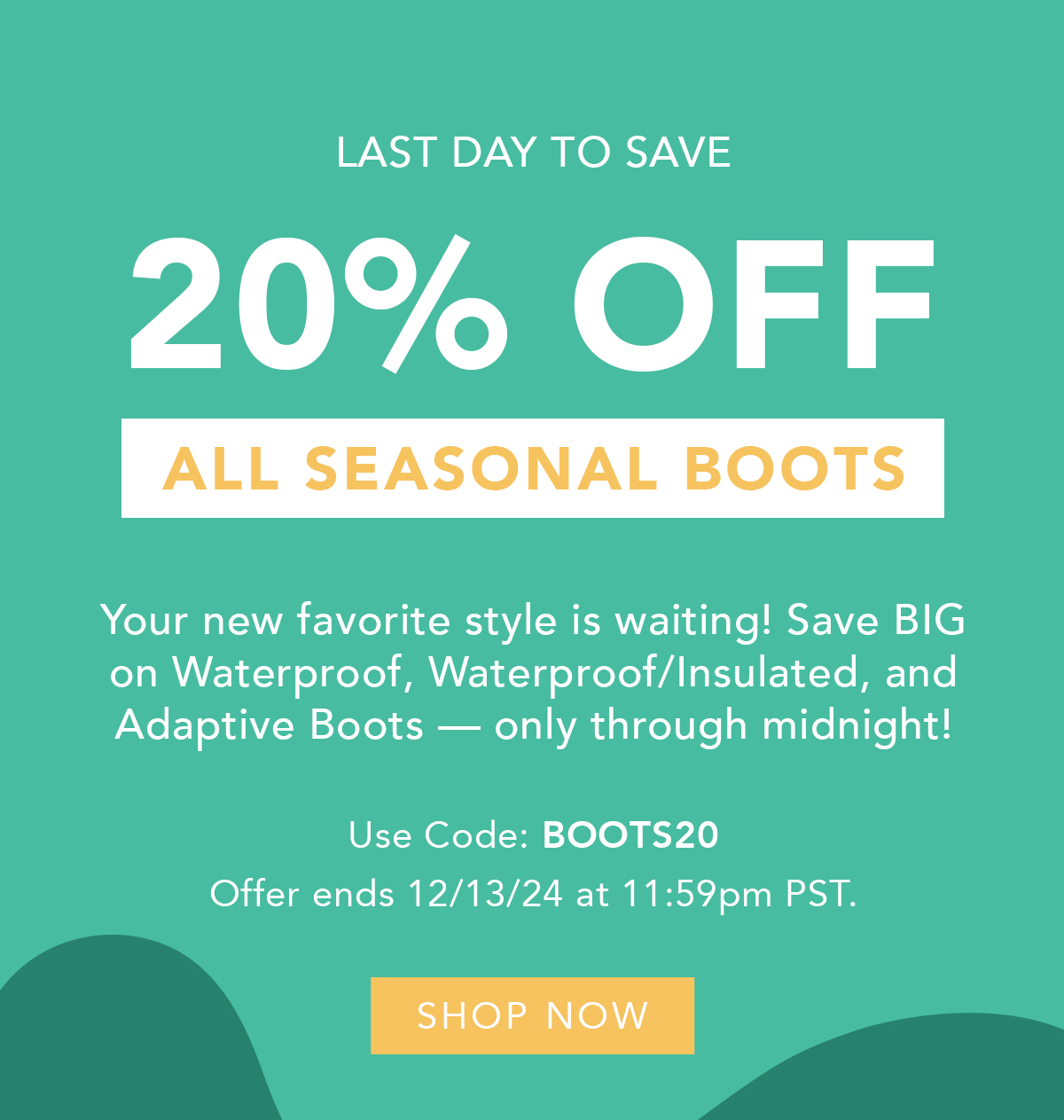 20% Off All Seasonal Boots