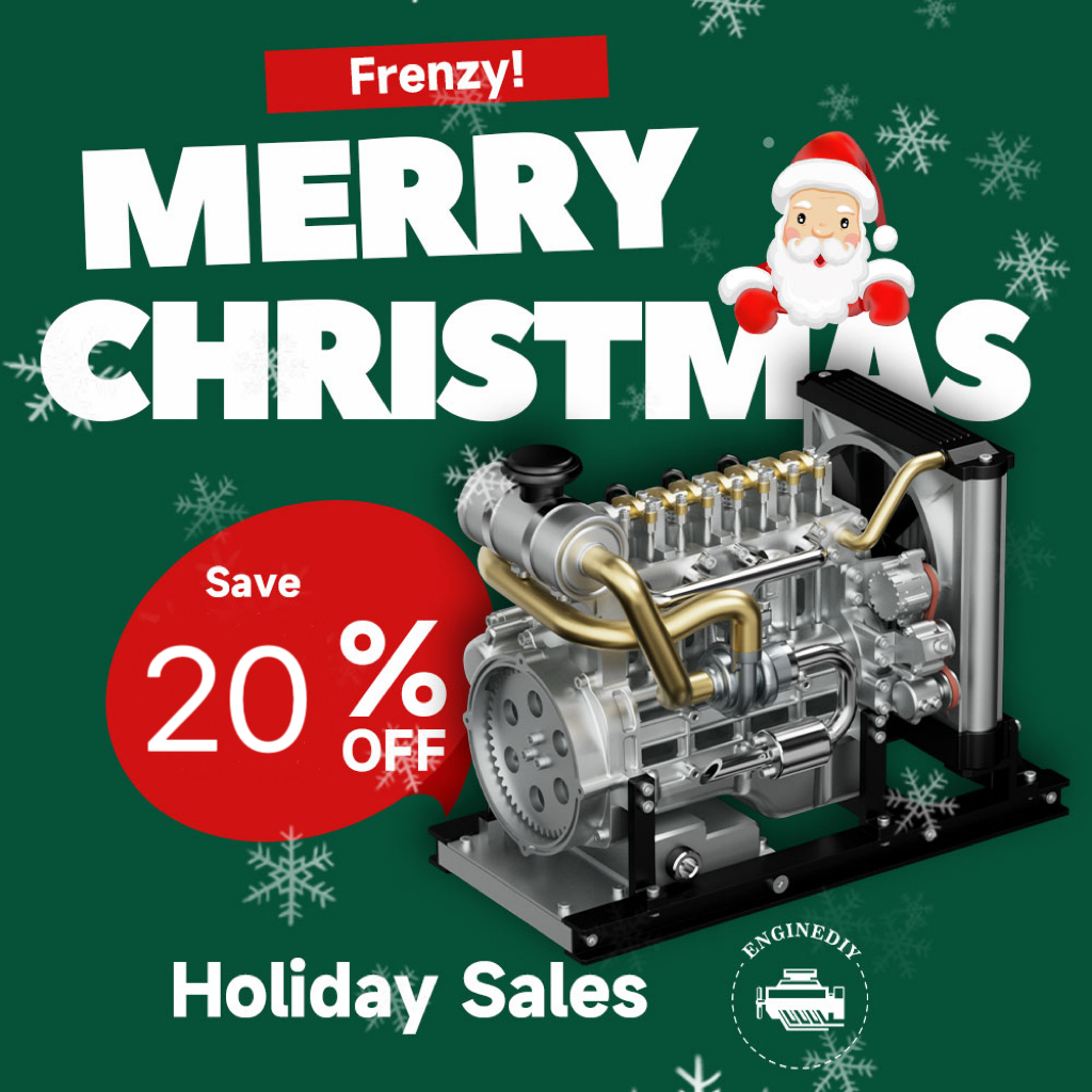 L4 Diesel Engine Model Kit that Works - Build Your Own Diesel Engine - TECHING 1: 10 Full Metal Mini L4 4 Cylinder Engine OHV Inline 4 Cylinder Engine Model Kit