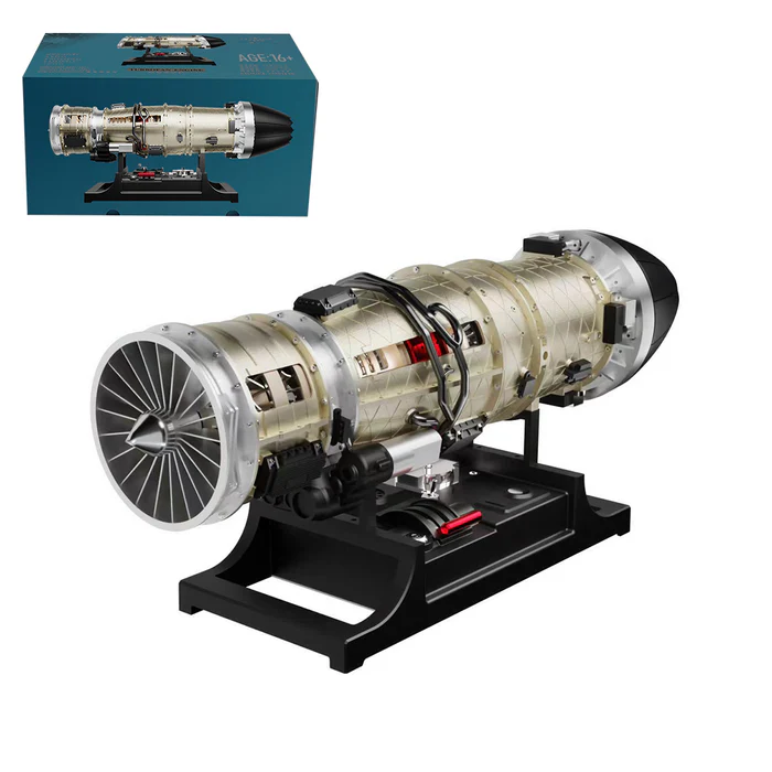 Turbofan Engine Model Kit that Works - Build Your Own Turbofan Engine - TECHING 1/10 Full Metal Electric Turbojet Engine Small Bypass Ratio Twin Rotor Aircraft Model DM135