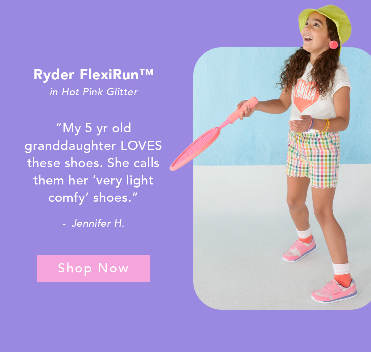 Ryder FlexiRun Hot Pink Glitter