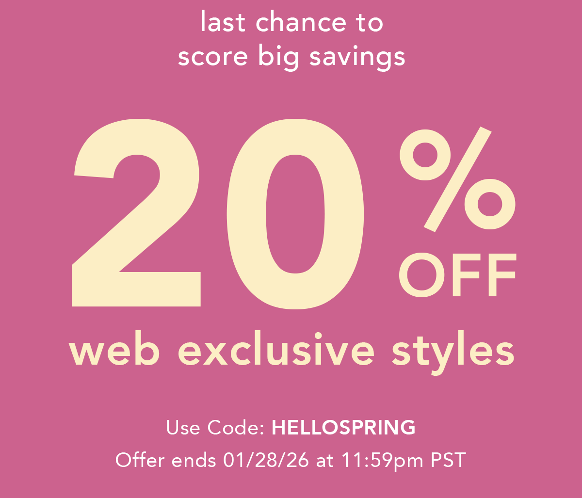 20% Off Web Exclusives