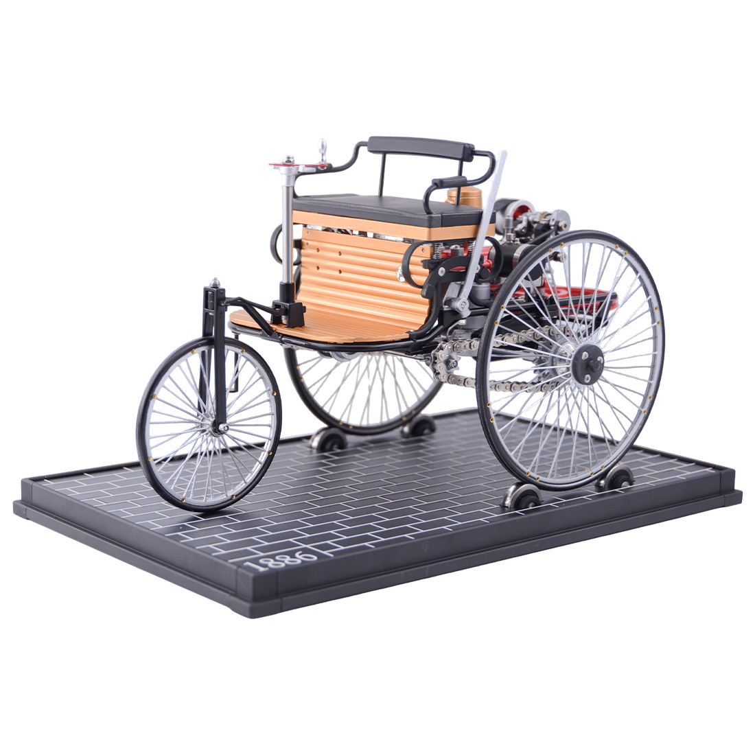 TECHING 1st Generation Retro Tricycle DIY Model – Metal Assembly Mechanical Model Kit, Educational & Collectible Gift for Adults