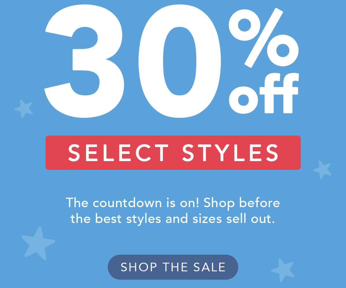 30% Off Select Styles
