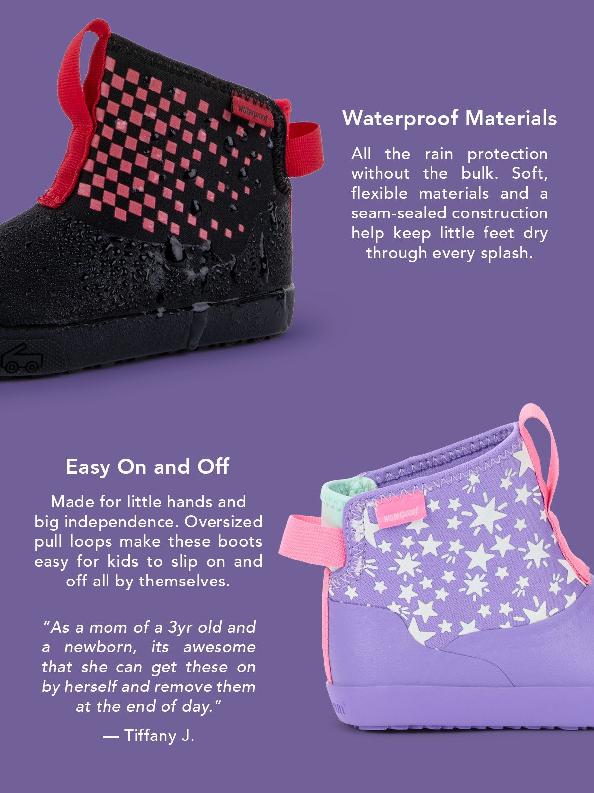Materials and features built for rain